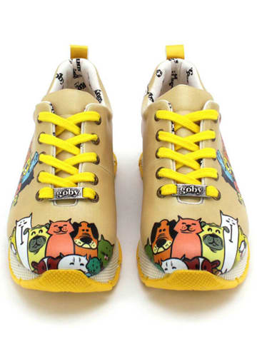 Goby Sneakersy w kolorze żółtym ze wzorem