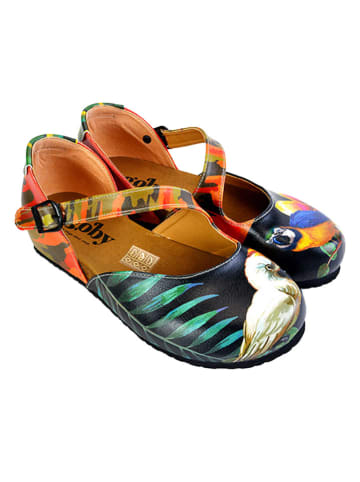 Goby Leder-Ballerinas in Bunt