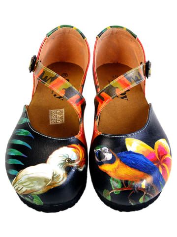 Goby Leder-Ballerinas in Bunt