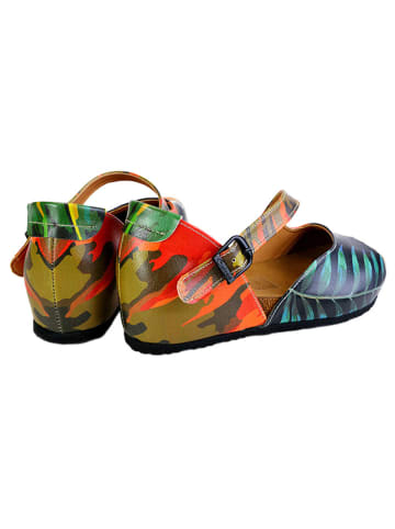 Goby Leder-Ballerinas in Bunt