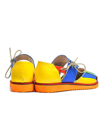 Goby Skórzane półsandały ze wzorem