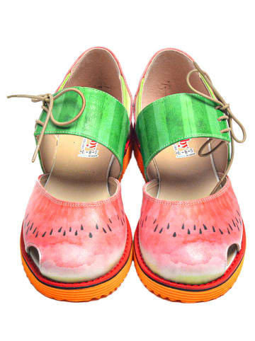 Goby Skórzane półsandały w kolorze zielono-oliwkowym