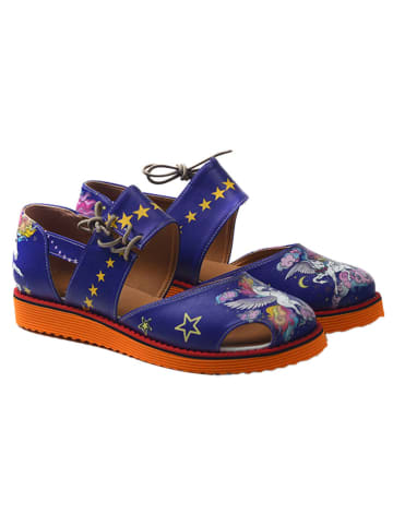 Goby Leren enkelsandalen donkerblauw