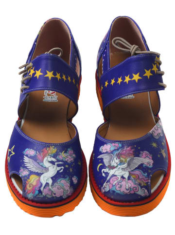 Goby Leren enkelsandalen donkerblauw