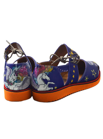 Goby Leren enkelsandalen donkerblauw