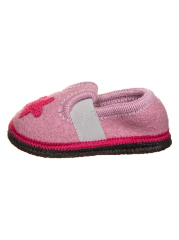 lamino Hausschuhe "Stern" in Rosa/ Pink/ Weiß