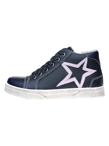 lamino Leren sneakers donkerblauw
