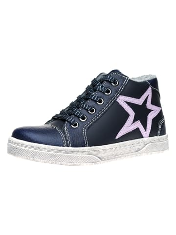 lamino Leren sneakers donkerblauw