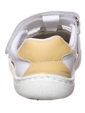 lamino Leder-Barfuß-Halbsandalen in Weiß