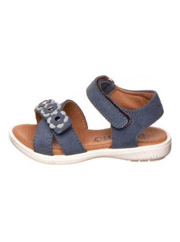 lamino Leren sandalen donkerblauw