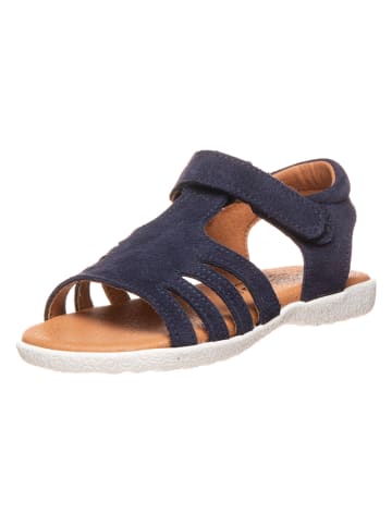 lamino Leren sandalen donkerblauw