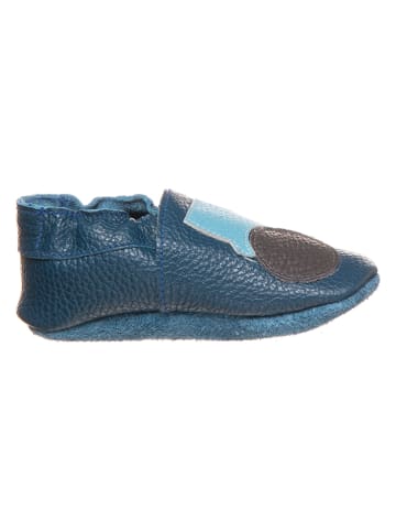 lamino Leren kruipschoenen donkerblauw