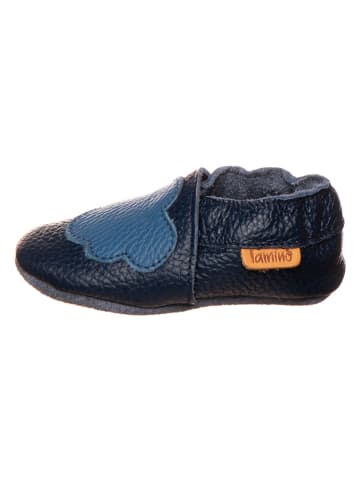 lamino Leren kruipschoenen donkerblauw