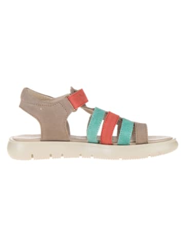 lamino Leren sandalen beige