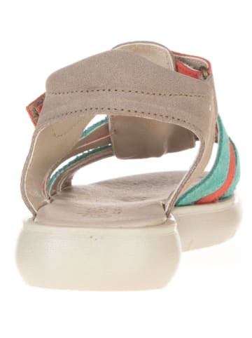 lamino Leren sandalen beige