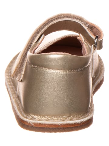 lamino Skórzane baleriny w kolorze złotym do chodzenia na boso