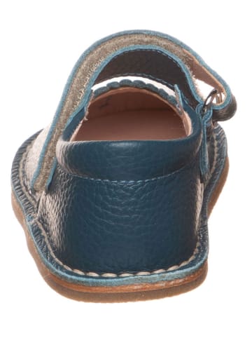 lamino Leren ballerina's met bandje donkerblauw