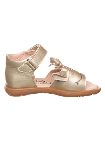 lamino Leren sandalen goudkleurig