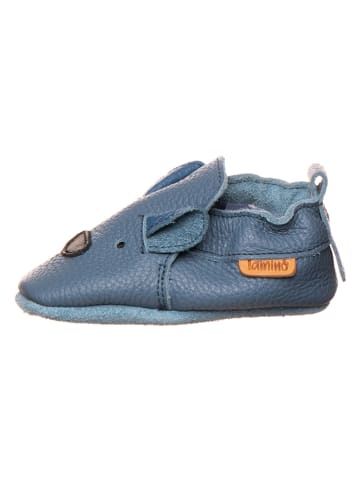 lamino Leder-Krabbelschuhe in Blau