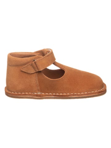 lamino Leren enkelschoenen lichtbruin