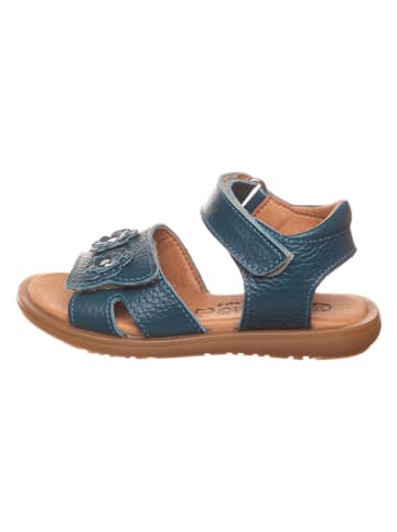 lamino Leren sandalen blauw