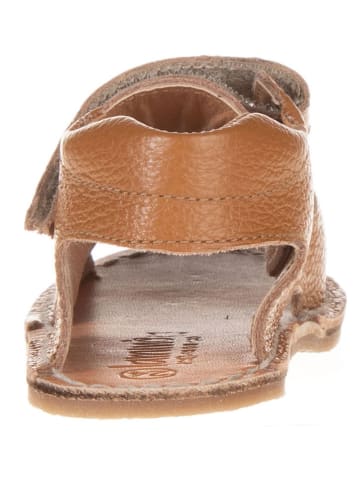 lamino Leren barefootsandalen lichtbruin