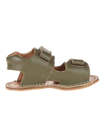lamino Leder-Barfuß-Sandalen in Khaki