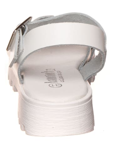 lamino Leren sandalen wit