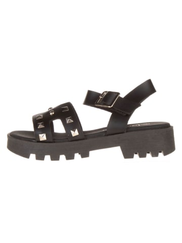 lamino Leren sandalen zwart