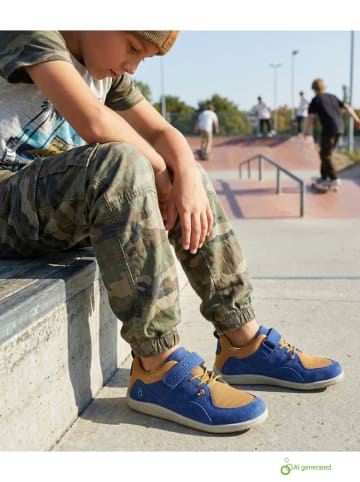 lamino Skórzane buty w kolorze niebiesko-żółtym do chodzenia na boso