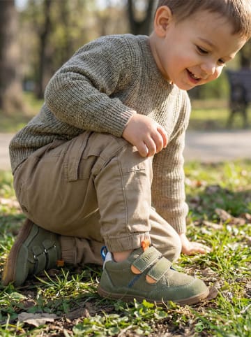 lamino Leder-Barfußschuhe in Khaki
