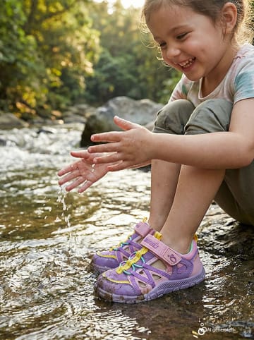 lamino Barefootenkelsandalen lichtroze/paars