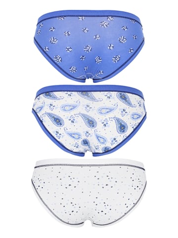 COTONELLA 3-delige set: slips blauw/wit