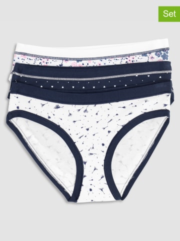 COTONELLA Figi (3 pary) w kolorze granatowo-białym