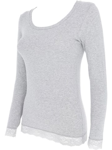 COTONELLA Pyjama-Oberteil in Grau