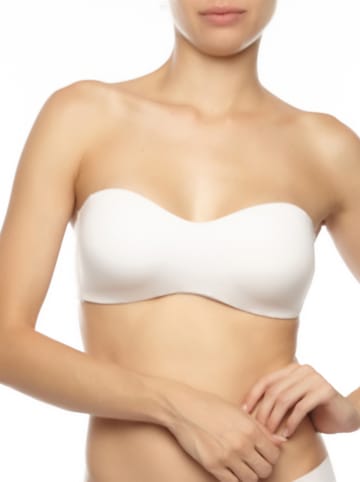 COTONELLA Biustonosz balkonetka w kolorze białym