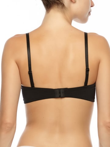 COTONELLA Biustonosz balkonetka w kolorze czarnym