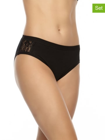 COTONELLA 4er-Set: Slips in Schwarz