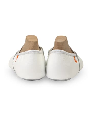 Helbie Leren pantoffels "Master" wit