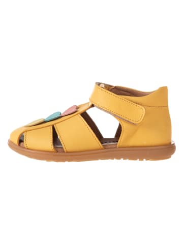 kmins Leren enkelsandalen geel