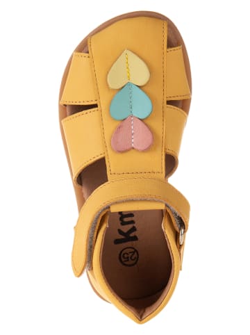 kmins Leren enkelsandalen geel