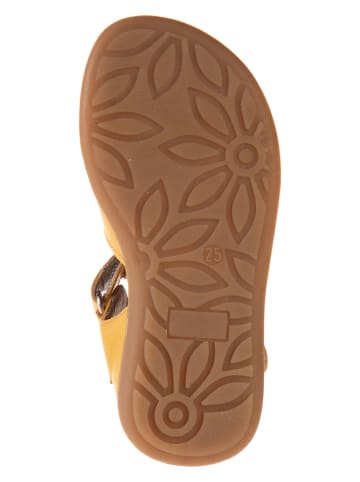 kmins Leren enkelsandalen geel