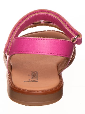 kmins Skórzane sandały w kolorze różowym