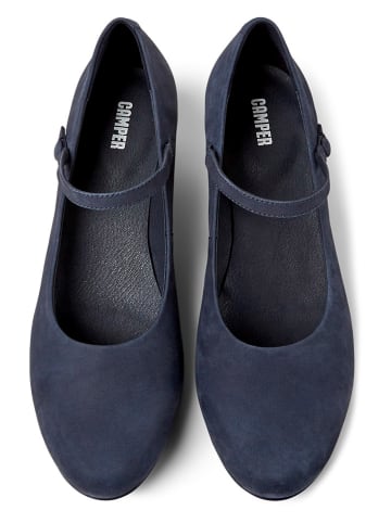 Camper Leder-Spangenpumps in Dunkelblau