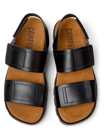 Camper Leder-Sandalen "Brutus" in Schwarz
