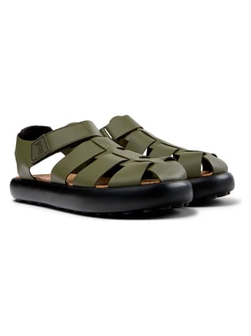 Camper Leder-Halbsandalen "Pelotas Flota" in Khaki