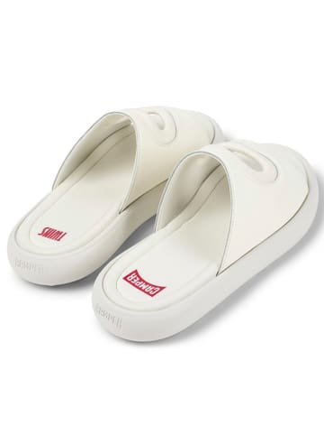 Camper Leder-Pantoletten in Weiß