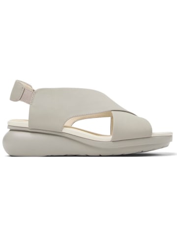 Camper Leder-Keilsandaletten in Grau