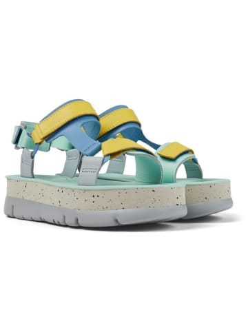 Camper Leder-Sandaletten in Türkis/ Gelb/ Hellblau