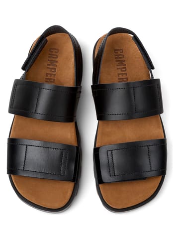 Camper Leder-Sandalen "Brutus" in Schwarz